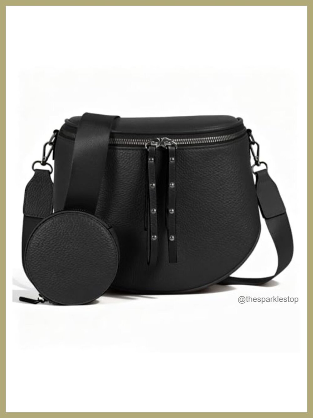 Vegan Leather Crossbody Bum Bag with Coin Purse, Adjustable Saddle Bag